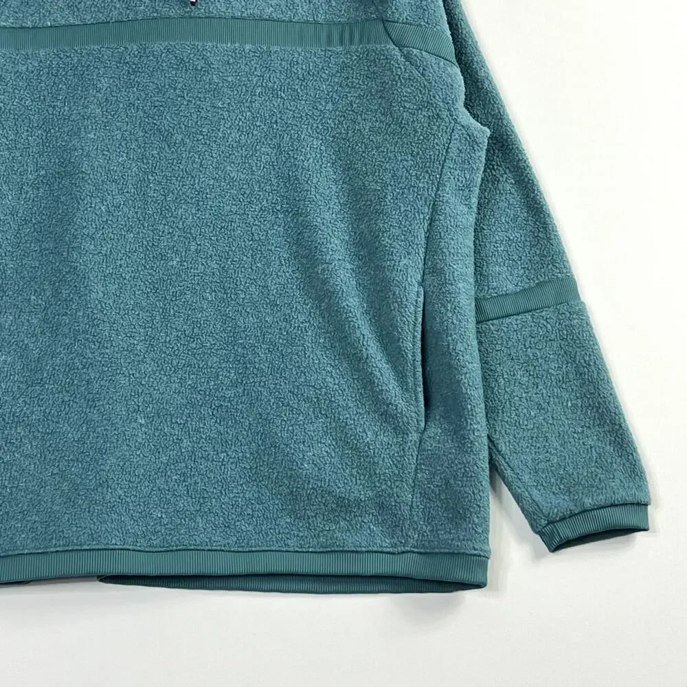 Nike Long Sleeve Fleece Hoodie Pullover Therma Blue Womens Medium